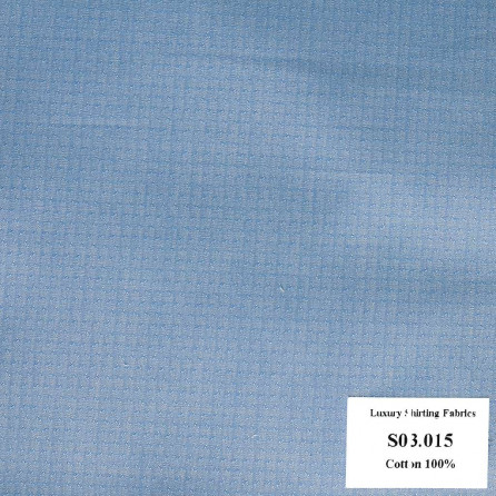 S03.015 Kevinlli S3 - Sơmi 100% Cotton - Xanh Dương Trơn
